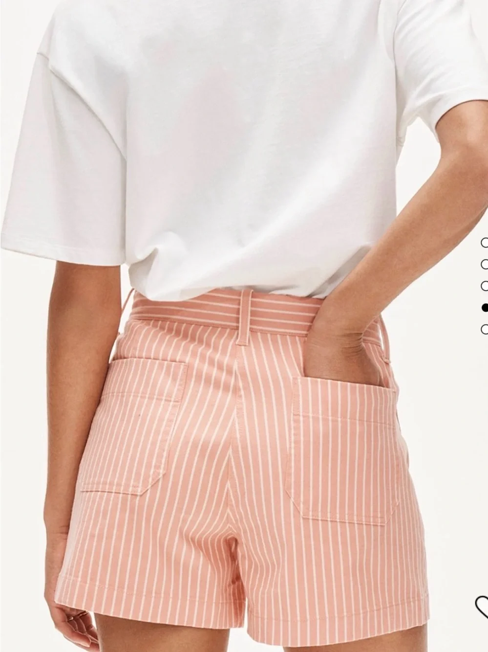 NWT - J. Crew Patch Pocket Chino Short in Coral and White Stripe - Size 23